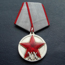 Médaille militaire soviétique de 20 ans pour l'Armée rouge RKKA
