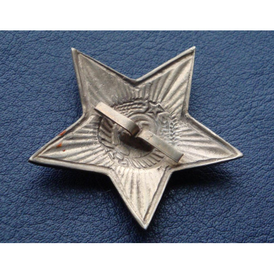 Soviet enamel star USSR Arms for police hats 1940-1950