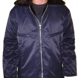 Blaue Jacke des sowjetischen Militärwinterpiloten