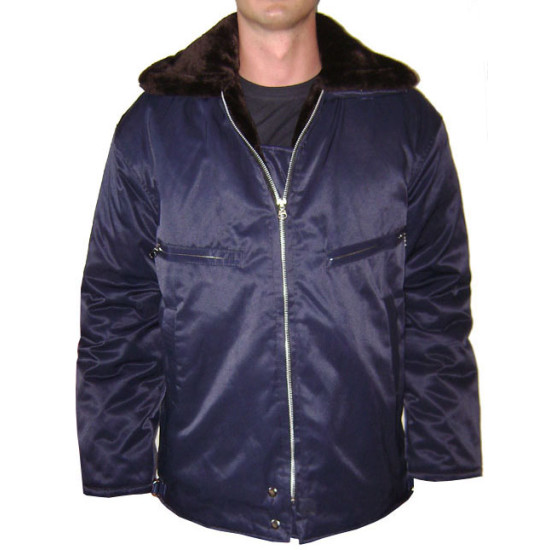 Blaue Jacke des sowjetischen Militärwinterpiloten