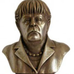 Buste de la chancelière allemande Angela Merkel