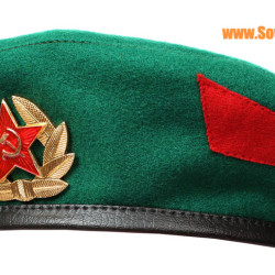 Grüne Baskenmütze der Grenzschutzbeamten, Baskenmütze der sowjetischen Armee, Kopfbedeckung der UdSSR mit Abzeichen