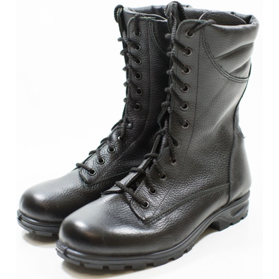 Airsoft-Stiefel aus schwarzem Leder
