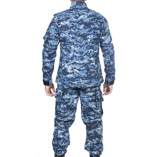 Combinaison ACU tactique uniforme Airsoft numérique bleue combinaison de camouflage résistante à l'usure de type urbain