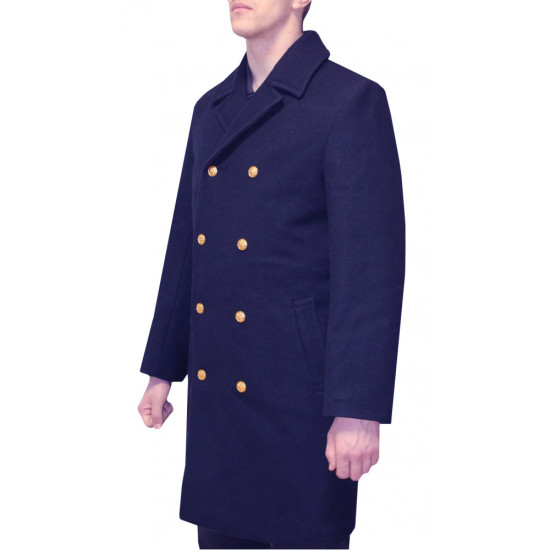 Soviet Woolen Navy Dark Blue USSR Officer's Overcoat