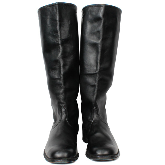 Hoher sowjetischer OFFIZIER-Reitstiefel aus weichem Leder neu Chrom