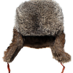 Brown soft rabbit fur modern winter hat ushanka