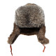 Morbida pelliccia di coniglio moderna inverno cappello marrone Ushanka paraorecchie