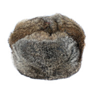 Suave piel de conejo moderno sombrero de invierno marrón ushanka orejeras