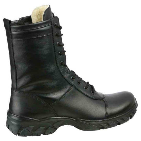 Extreme 174 urban tactical winter boots with fur black leather