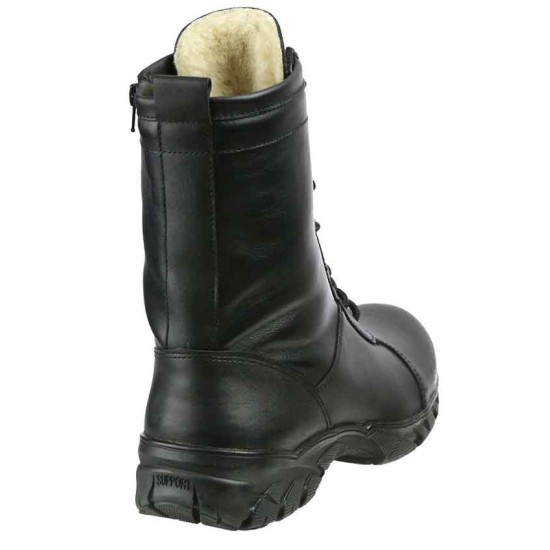 Extreme 174 urban tactical winter boots with fur black leather