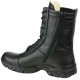 Extreme 174 urban taktische Winterstiefel mit Fell aus schwarzem Leder