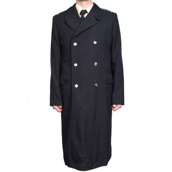 Officiers de la Marine soviétique noir long manteau de laine semi