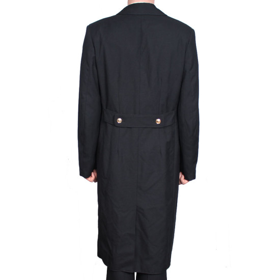 Officiers de la Marine soviétique noir long manteau de laine semi