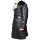 Soviet Military Leather coat with fur USSR Naval black coat