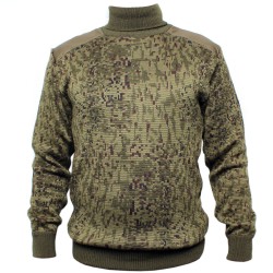 Warm winter knitted sweater Army digital camo