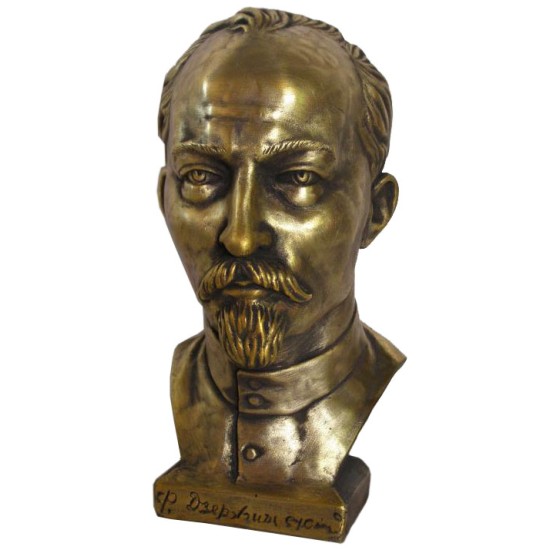 Russian bronze bust of Soviet revolutioner communist Dzerzhinsky