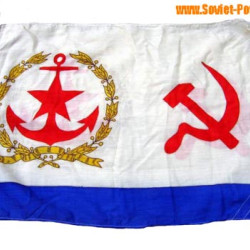 Soviet ship BIG Naval SILK FLAG with USSR Symbolics