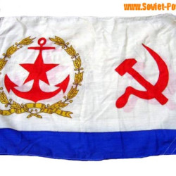 Navire soviétique grand drapeau de soie Navel avec la symbolique de l'URSS