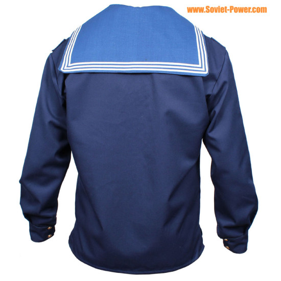 Giacca blu navy dell'esercito sovietico con colletto Giacca delle forze navali Surplus militare dell'URSS