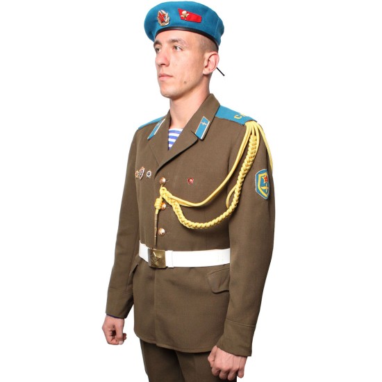 Ejército soviético VDV Tropa aérea desfilan uniforme ruso