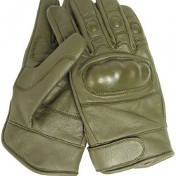 Sport / tactical leather fist gloves Olive model with Knuckles