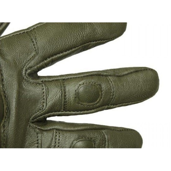 Sport / tactical leather fist gloves Olive model with Knuckles