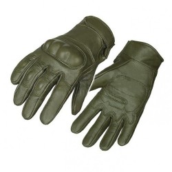 Sport / tactical leather fist gloves Olive model with Knuckles