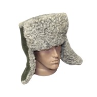 Chapeau en fourrure ushanka gris militaire russe / URSS