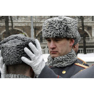 Oficiales soviéticos de alto rango sombrero de Astrakhan de piel gris Papakha URSS Sombrero de invierno ushanka