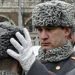 High rank Soviet Officers gray fur Astrakhan hat Papakha USSR Winter ushanka hat