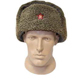 Soviet Officer's Ushanka Military Khaki Hat 