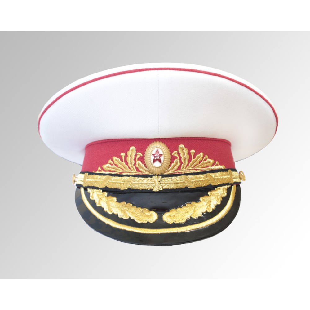 Russian Marshall Parade white visor cap