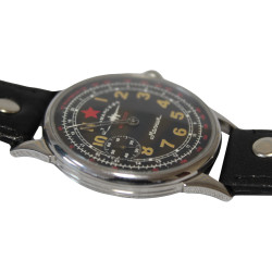 Reloj de pulsera transparente ruso Molnija RKKA air force negro