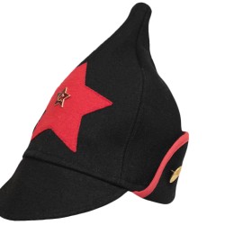RKKA infanterie de l'Armée rouge en laine russe chapeau noir Budenovka
