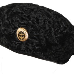 Soviet Black Karakul BTK Beret with ANCHOR BADGE