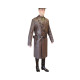 USSR brown NKVD military Soviet officer Leather Overcoat