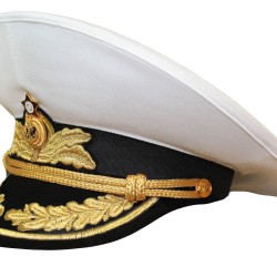 Cappello da visiera parata cremisi sovietico / russo Admiral