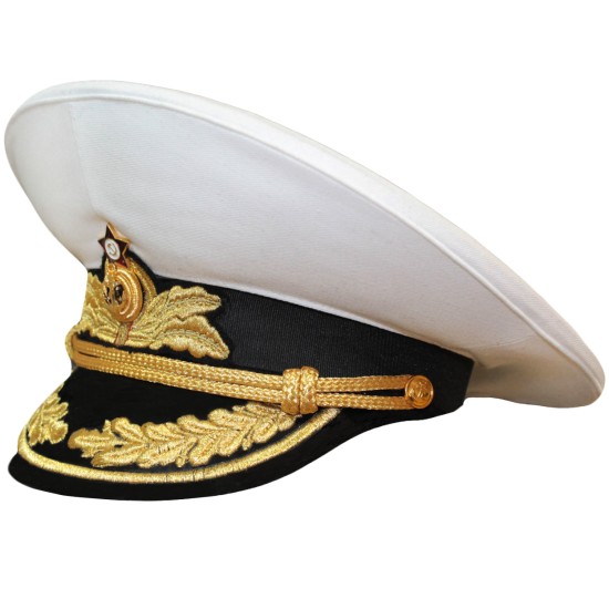 Cappello da visiera parata cremisi sovietico / russo Admiral