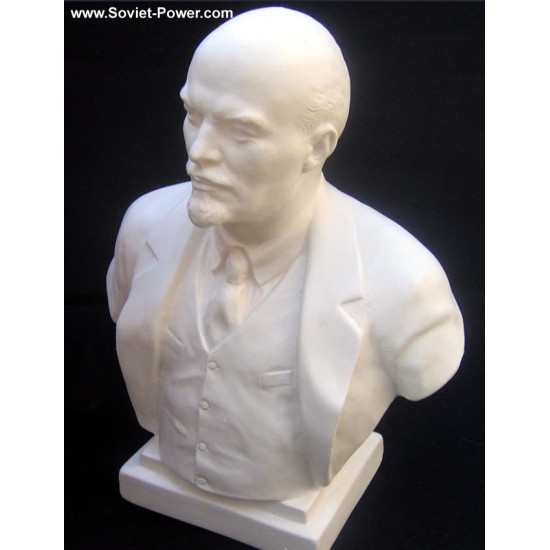 Busto bianco sovietico del rivoluzionario comunista russo Lenin