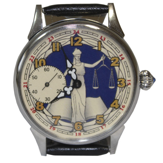 Femida, la diosa de la justicia, reloj de pulsera soviético Molnija