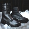 Black leather high winter boots Mont Blanc 528