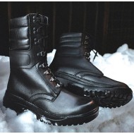 Bottes d'hiver en cuir noir Mont Blanc 528