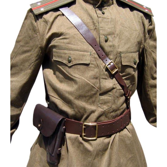 Soviet Army military uniform - GIMNASTERKA + BELT with HOLSTER 