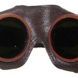 Soviet Air Force pilot leather goggles with metal case USSR military protection glasses