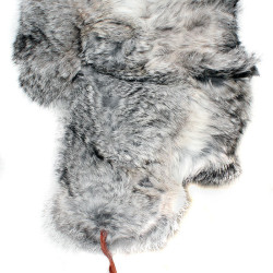 Rabbit fur modern gray winter hat ushanka