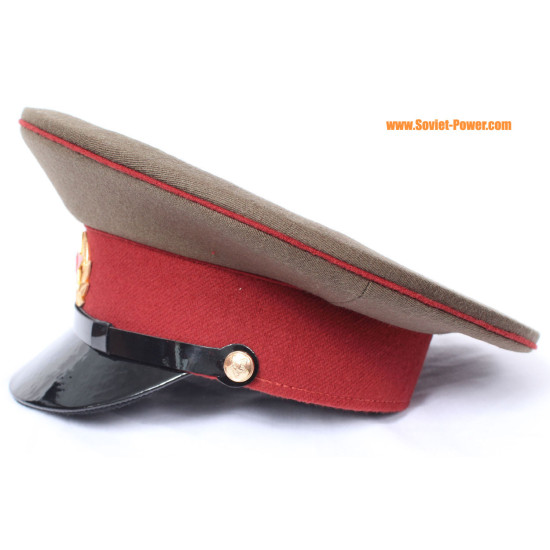 Gorra de visera marrón del oficial de tropas del ejército de la URSS