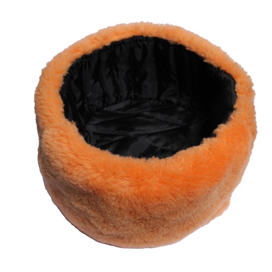 ロシアの冬のお土産のイヤフラップ帽子オレンジのushanka