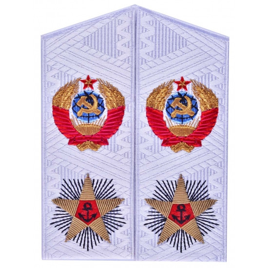 Epaulières blanches soviétiques pour l'uniforme de l'ADMIRAL