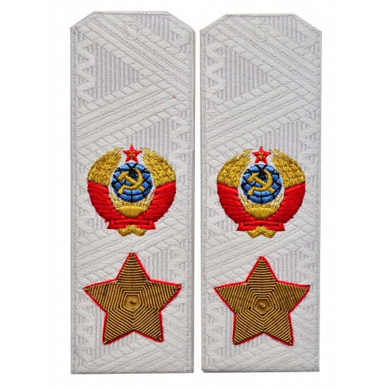 Soviet MARSHAL's USSR uniform shoulder boards epaulets on a shirt Soviet MARSHAL's USSR uniform shoulder boards epaulets on a shirt